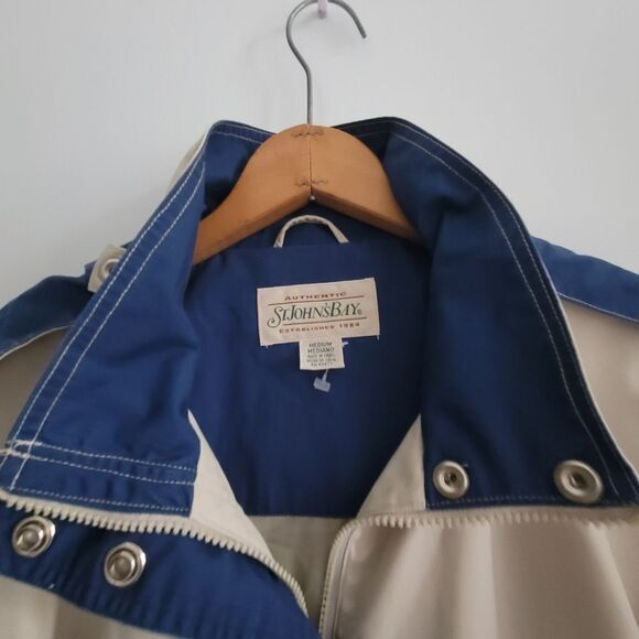 St. John’s bay khaki jacket Lined removable hood size M raincoat - Picture 4 of 13